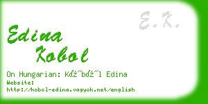 edina kobol business card